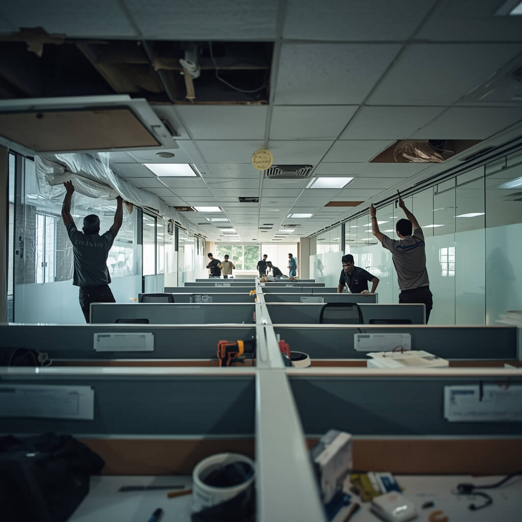 Office interior being removed