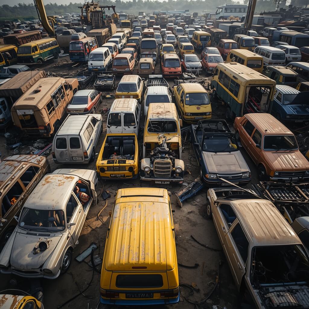 Vehicle scrapping yard
