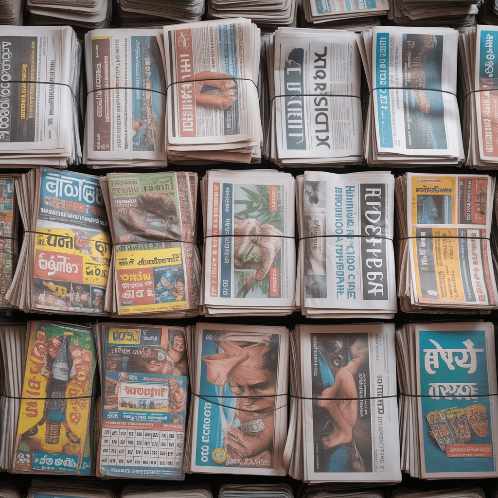 Stack of newspapers