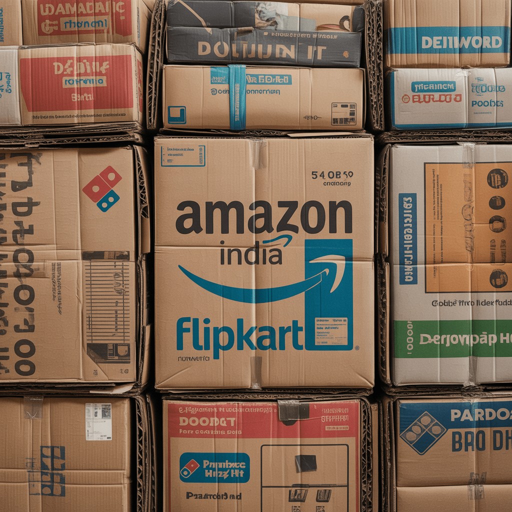 Cardboard boxes stacked